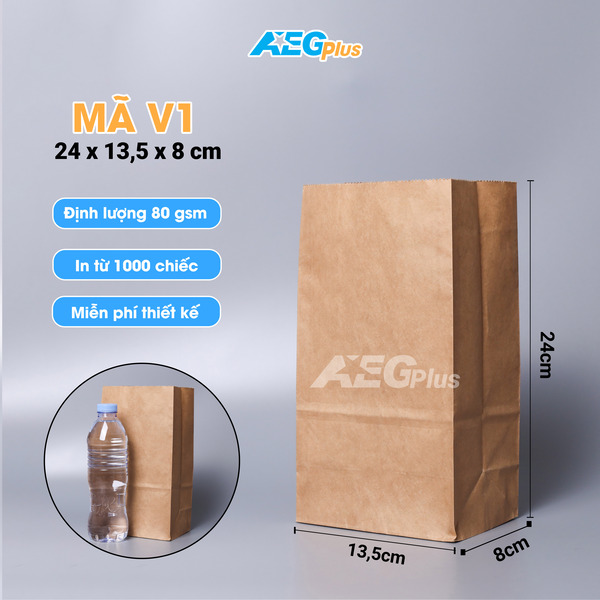 Túi đáy vuông - V1 - Sản Xuất Túi Giấy Kraft - Công Ty Cổ Phần Sản Xuất Và Thương Mại AEGPlus